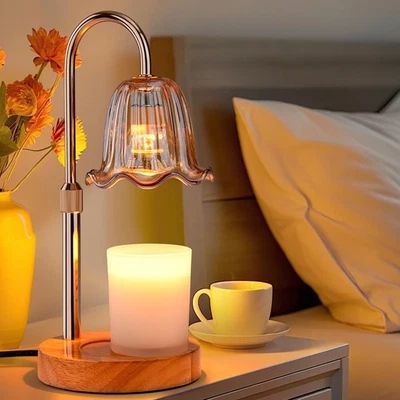 Lámpara Calentador de Velas Eléctrico con Temporizador y Atenuador - Altura Ajustable Decoración Luz Foto 1 de 4