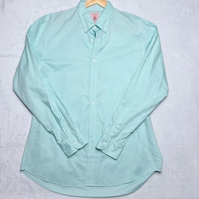 RARE J Press Mens XXL Egyptian Cotton Button Down Shirt Aqua Green Ivy Trad - Image 1 of 4