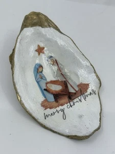 Nativity Christmas Hand Painted Oyster She’ll - Picture 1 of 6