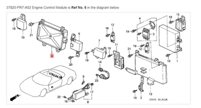 HONDA ACURA GENUINE OEM NSX Engine Control Module Control Unit ☆ 37820-PR7-A53 ☆ - Image 1 of 2
