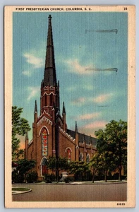 Postal de la Primera Iglesia Presbiteriana de Columbia Carolina del Sur c.1949 - Imagen 1 de 2