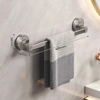Compact Towel Rack with Suction Cup for Effective Bathroom Organization - Image 1 of 4