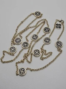 Kendra Scott Terrill LOGO goldfarbene schwarze Emaille lange Bahnhofskette 40" - Bild 1 von 11