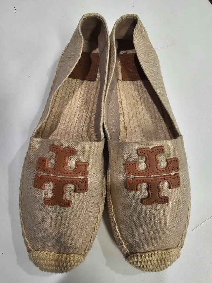 Zapatos alpargata plana beige lúrex dorado para mujer Tory Burch talla 8,5 Foto 1 de 2