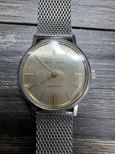 Vintage Girard Perregaux Quartz Swiss Date Men's Women Watch Silver Tone 9999 - Picture 1 of 10