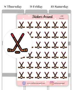 Hockey Planner Sticker, Hockey Sticker, Sports Sticker for Calendar - Picture 1 of 2