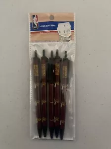 CLEVELAND CAVALIERS TEAM LOGO IN YELLOW 5-PACK CLICK PENS NEW IN PACKAGE - Picture 1 of 2