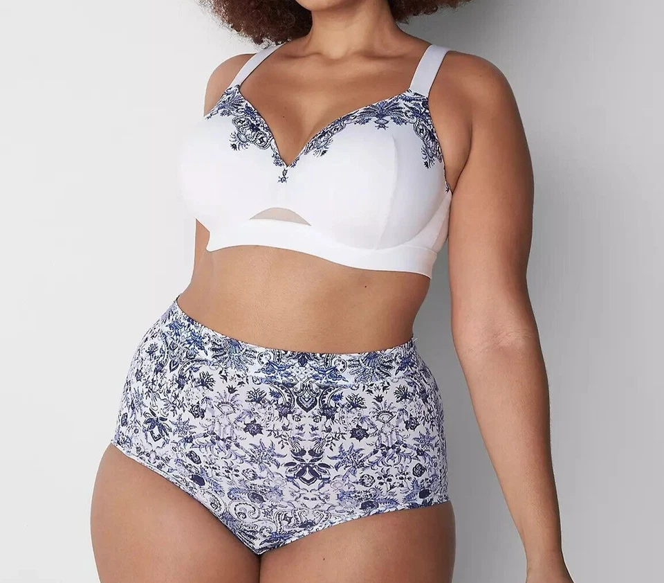 Sujetador Lane Bryant CACIQUE Balconette AZUL PAISLEY Talla 38H 36I 40G 42F Nuevo Foto 1 de 4