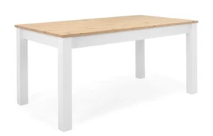 Esstisch ausziehbar Landhausstil 160x90 weiß Eiche Ausziehtisch Küchentisch - Bild 1 von 4