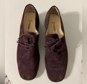 Talbots Suede Oxford Shoes Sz 9 Eggplant Color - Picture 1 of 12