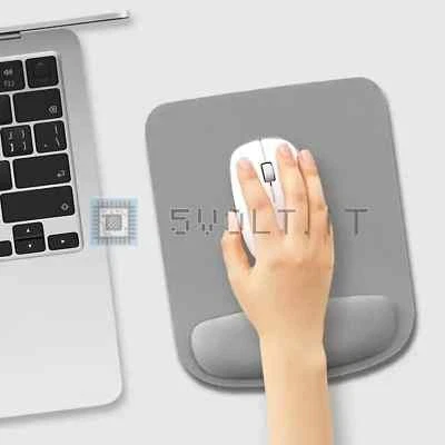 Tappetino Mouse Grigio con Appoggio Polso per Computer - Immagine 1 di 3