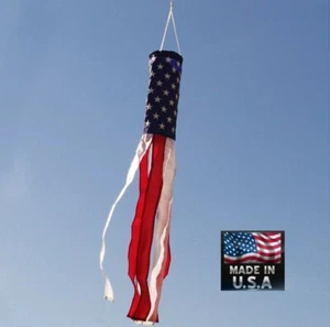 USA MADE 5 ft (60in) x 6 in US American America Flag Windsock-6-Stripe Wind Sock - Picture 1 of 1