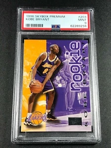 KOBE BRYANT 1996 SKYBOX PREMIUM #203 ROOKIE RC PSA 9 LAKERS NBA HALL OF FAMER - Picture 1 of 6