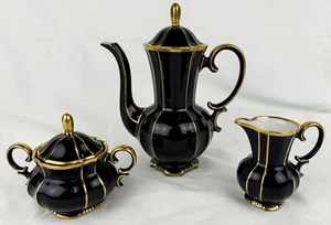 Vintage Linder Kueps Bavaria Echt Cobalt Tea Set with sugar creamer 157 Germany - Picture 1 of 14