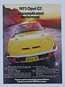 1973 Opel GT Uncomplicated Excitement Sunburst Yellow Vintage Original Print Ad - Picture 1 of 4