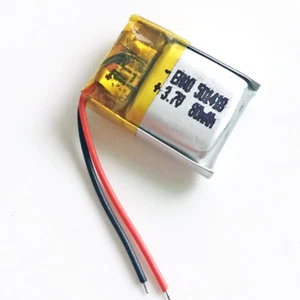 Batería recargable de polímero lipo 3,7V 501418 80 mAh para auriculares cámara reloj - Imagen 1 de 5