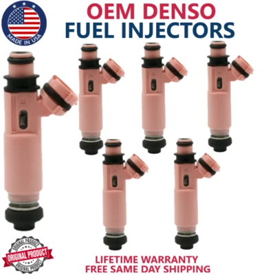 x6 GENUINE DENSO 23250-20030 FUEL INJECTORS FOR 2004 2005 2006 Lexus ES330 3.3L - Image 1 of 3