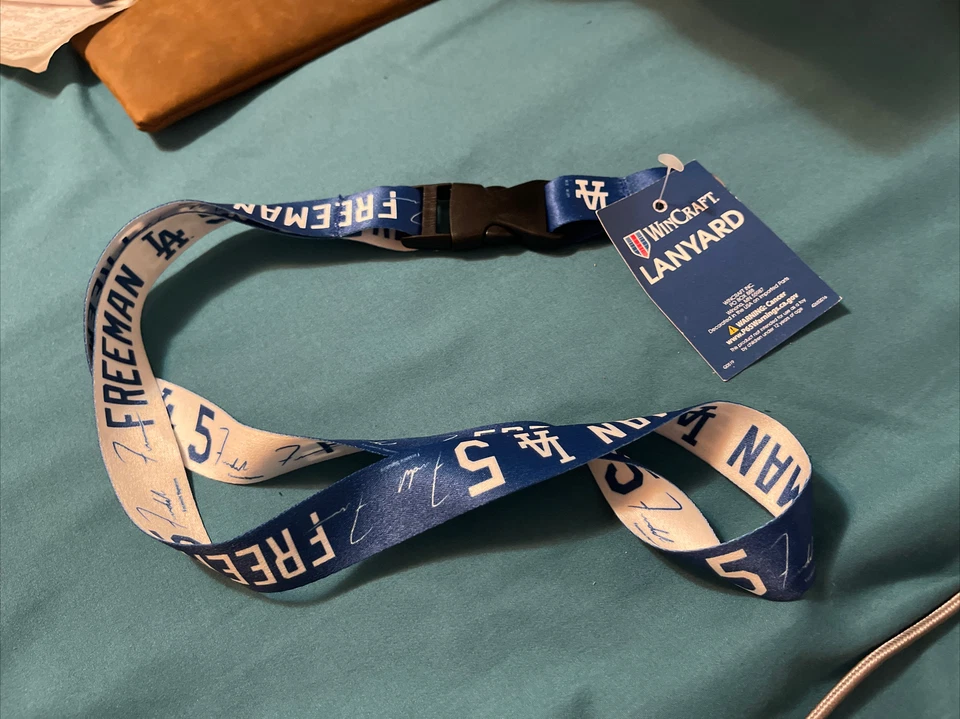 LOS ANGELES DODGERS LANYARD W/DETACHABLE BUCKLE FREDDIE FREEMAN MLB - Image 1 of 1
