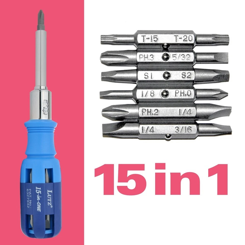 Gorilla Glue Lutz 15-IN-1 Ratcheting Screwdriver (Blue) - Image 1 of 1