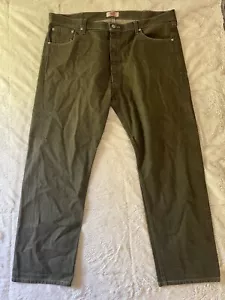 Levi's Jeans Uomo W42 L32 Verde 501 Gamba Dritta Bottone Fly Denim Rosso Tab - Foto 1 di 7