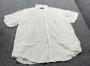 Ralph Lauren Men's Polo Dress Shirt White Classic Fit Short Sleeve Size 2XB - Picture 1 of 16