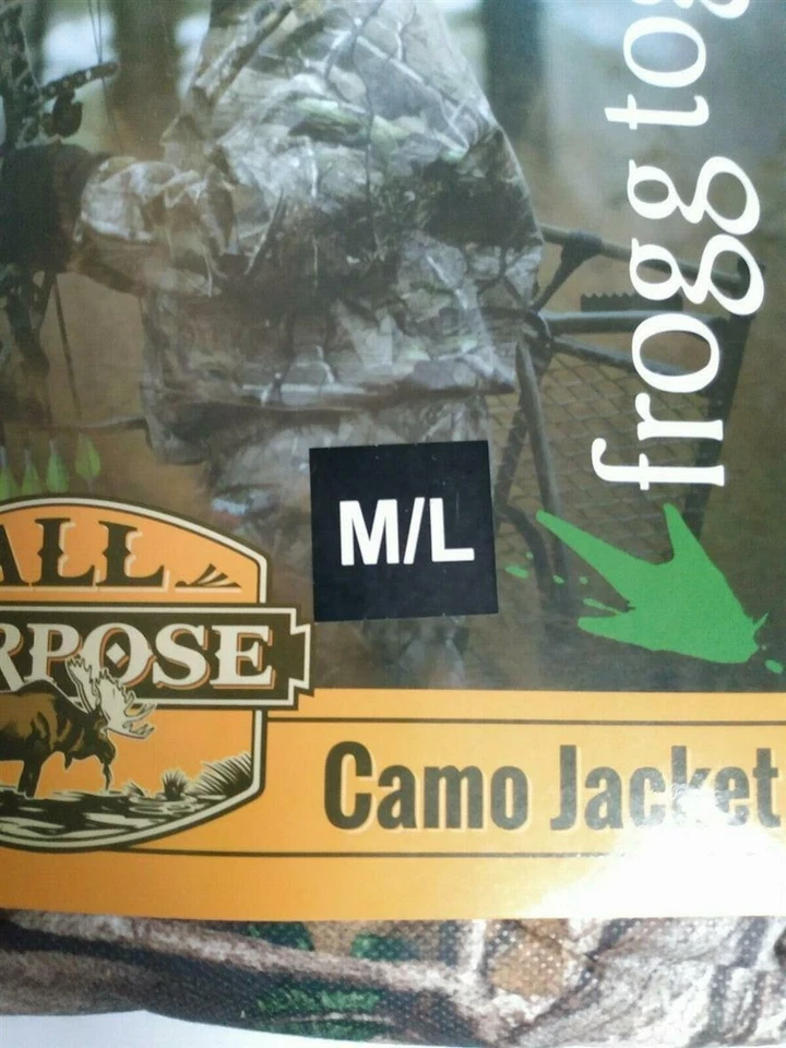 Frogg Toggs All Purpose Camo Jacket Real Tree Waterproof Wind Resistant Large