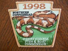 PA FISH & BOAT COMM1SSION 1998 NORTHERN COPPERHEAD  4" KEYSTONE SHAPED PATCH