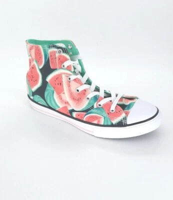 Tênis 4865 Converse Kids CTAS Hi Top Vapor Rosa/Verde Brilho/Branco Tamanho 6 EUA - Imagem 1 de 4