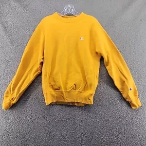 Sudadera Champion Vintage Para Hombre Pequeña Suéter Amarillo Tejido Inverso - Imagen 1 de 11