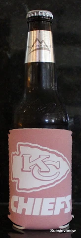 Kansas City Chiefs Koozie Can Bottles Pink Licensed NFL Football Beer Cooler Cover