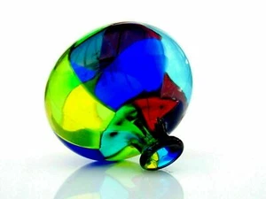 Signed Ballarin Murano Vibrant Art Glass Pezzato Squares Balloon Bottle/Stopper - Picture 1 of 5