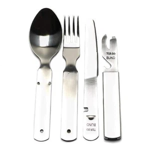 German Style Cutlery Eating Stainless Steel 4-Pc Utensil Set Knife Fork Spoon - Picture 1 of 8