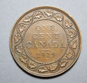 Monedas canadienses 1919 centavo grande rey Jorge V - Imagen 1 de 2