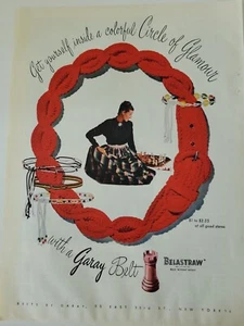1946 Garay red women's belt Belastraw circle of glamour vintage fashion ad - Picture 1 of 1