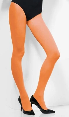 Nuevo Medias Naranja Opacas Disfraz Noche Fiesta Temática Baile Carnaval Foto 1 de 4