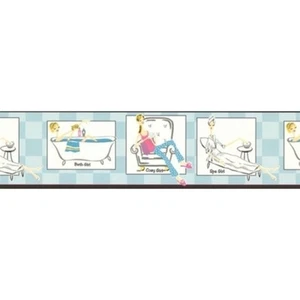 Time to Relax for the Girls Spa / Bath Wallpaper Border KG8789B - Picture 1 of 2