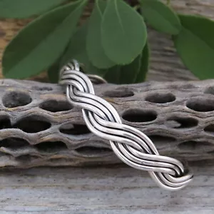 Native American Navajo Sterling Silver Wire Braided Handmade Cuff Bracelet - Picture 1 of 9