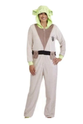 Star Wars Yoda Disfraz Pijama Unión 1 Pieza Pijama Grande (12-14) Con Capucha Nuevo Foto 1 de 4
