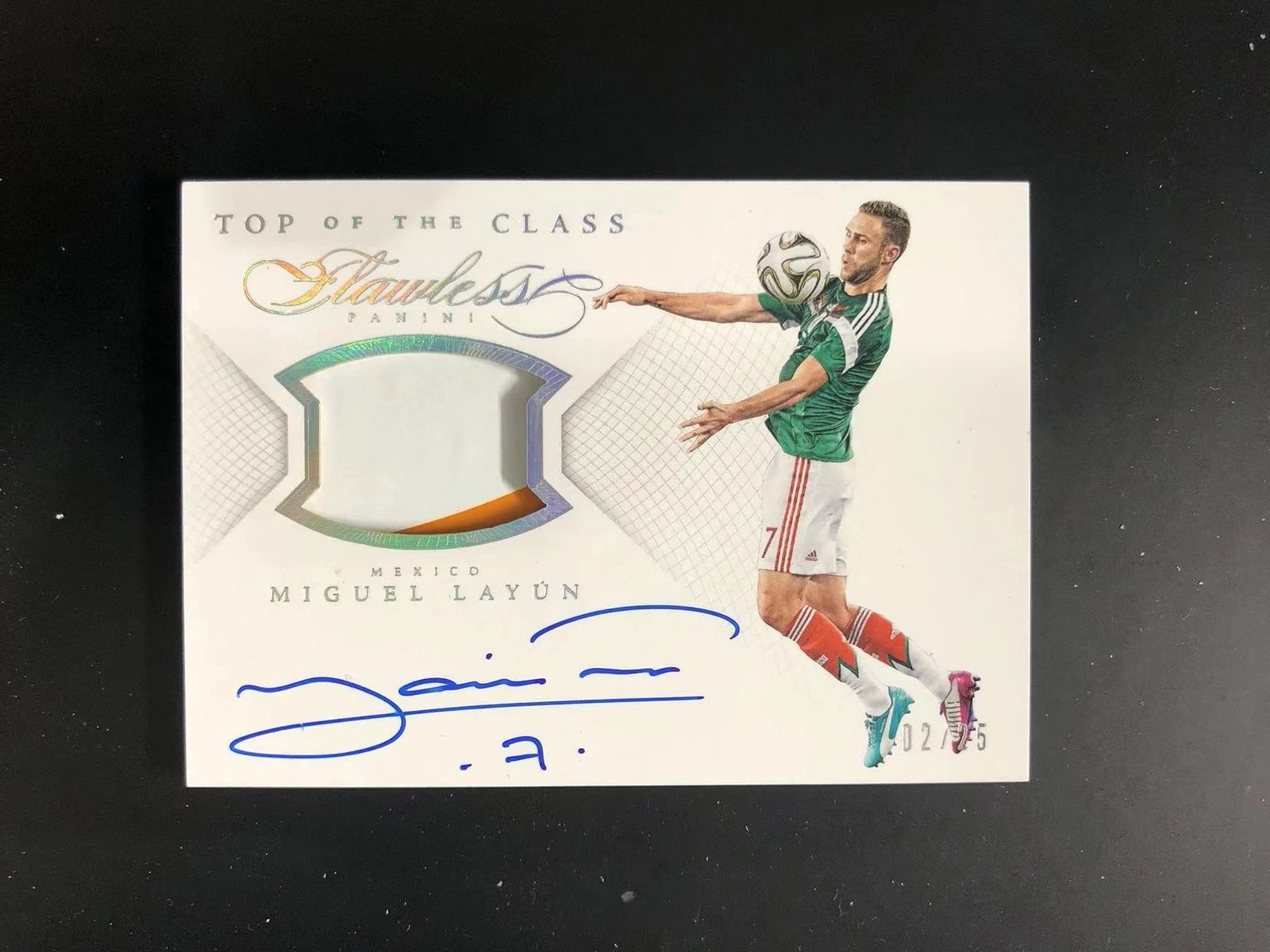 2015-16 Panini Flawless Miguel Layun Patch Autograph Match Worn 2/25 Mexico