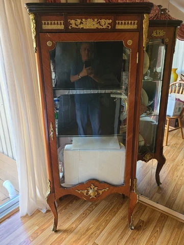 Vintage Cabinet Louis XV Style Satinwood & Bronze Cover