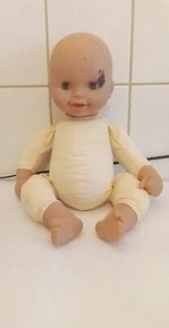 Krause & Sohn Schlafaugen Puppe Baby Stoffkörper H42 cm 1990er - Bild 1 von 6
