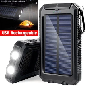 10000000mAh Portable Solar Panel 2USB External Battery Power Bank Pack Charger - Picture 1 of 17