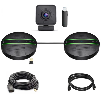 Pacchetto kit altoparlante e cavo Marconi wireless HD 1080p webcam/catena margherita - Immagine 1 di 4