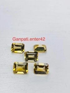 Citrin Lose Edelstein Facettiert Smaragd Oktagon Schliff 9x7 MM Natur Geeicht A - Bild 1 von 7