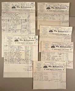 New York City NY: Six 1901-02 Billheads WM. McCLENAHAN BOOTS SHOES Dealer Mfgrs - Picture 1 of 5