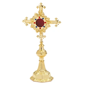 Relicario con piedras Monstruo de latón dorado casa altar apertura trasera 7642 - Imagen 1 de 1