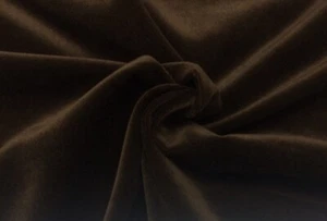 BALLARD DESIGNS QUEENS VELVET CHOCOLATE BROWN SOLID CUSHION FABRIC BY YARD 54"W - Picture 1 of 3