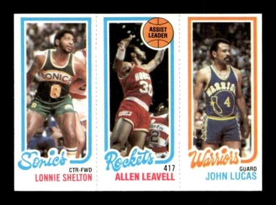 1980-81 Topps #96 / 104 / 231 Shelton / Leavell / Lucas EX-MT+ *w8 - Image 1 of 2