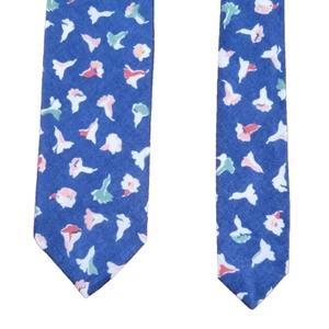 Liberty Of London by Berkley Tie Blue Pink Floral Necktie Skinny Wedding Dandy - Picture 1 of 8
