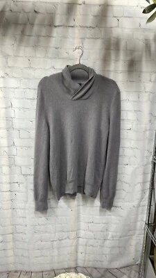 Suéter Theory Cuello Cruzado Capucha Lana XL Gris Lavanda Suéter Oscuro Academia Foto 1 de 4